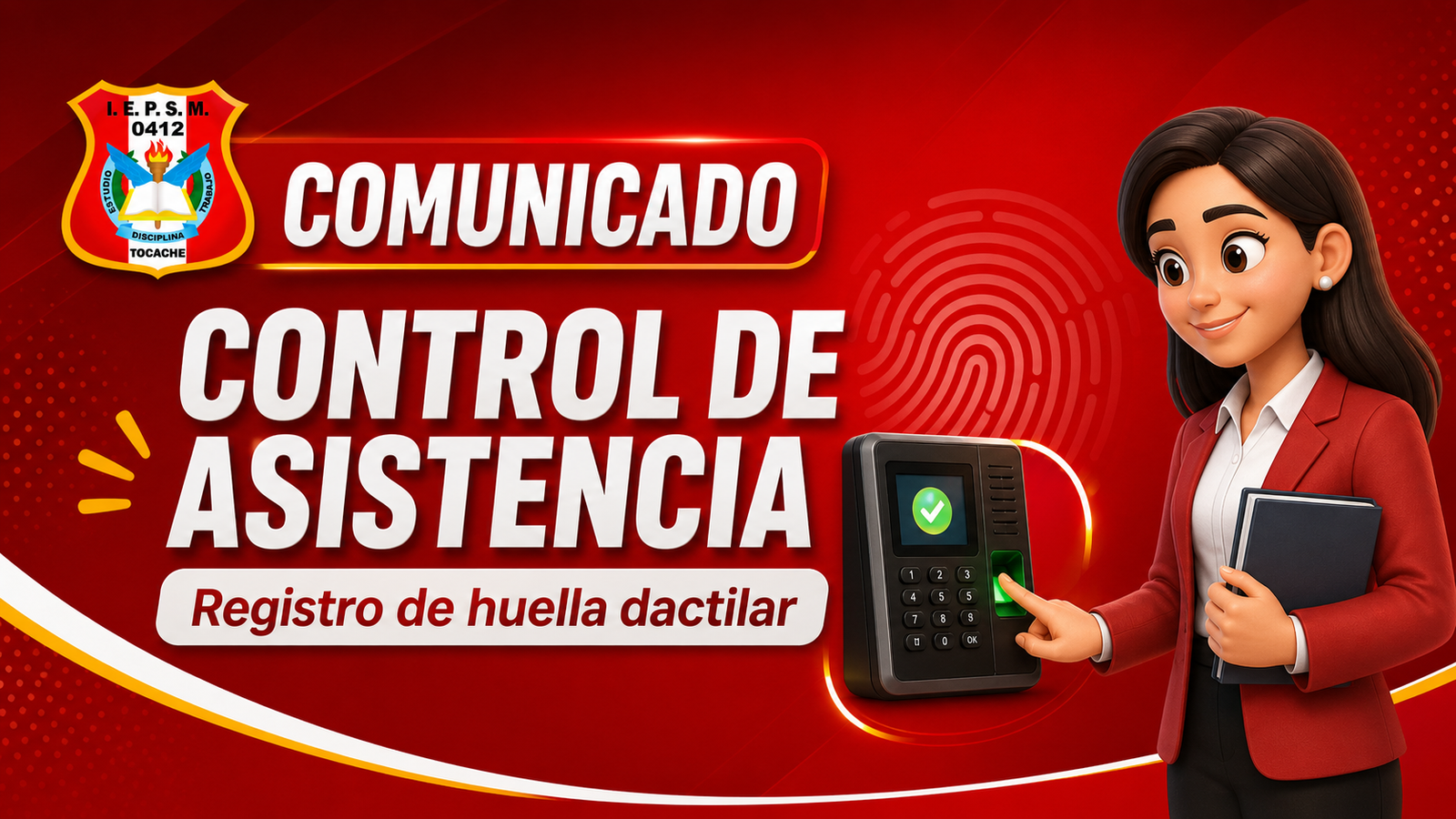 Control de asistencia del personal de la I.E. N.° 0412
